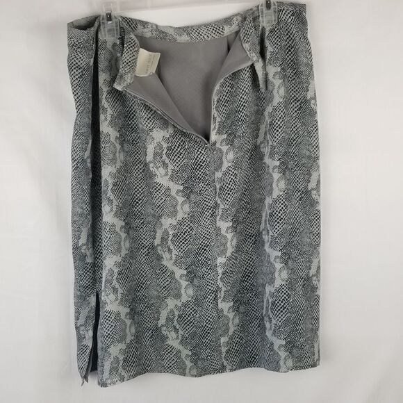 First Edition, a LIZ CLAIBORNE COMPANY BLAKE GRAY SNAKESKIN SKIRT. SZ 16. - Picture 11 of 12